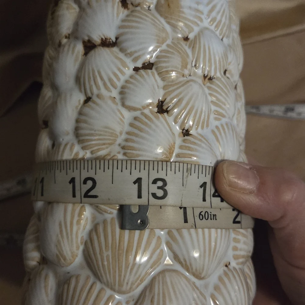 Coastal Seashell Encrusted Vase Home Decor Beach House Boho